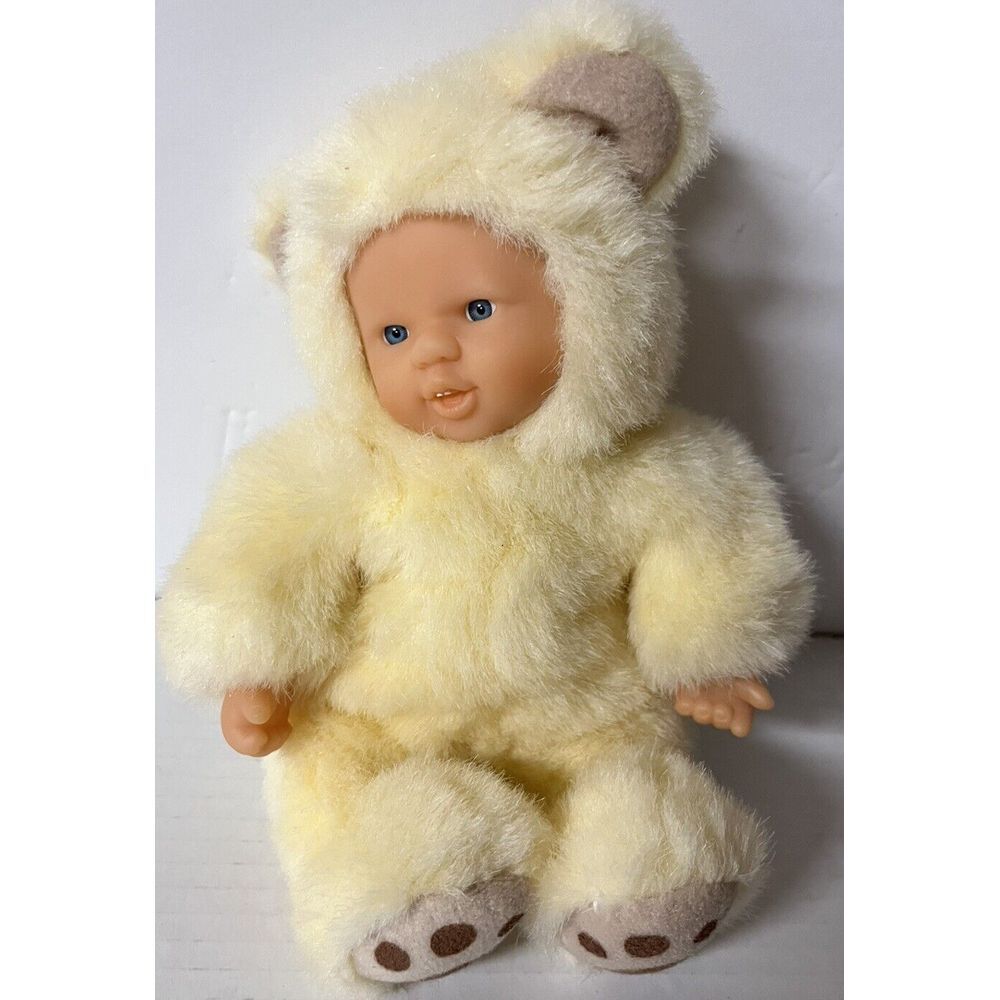 Simba Toys Bear Costume Baby Doll‎ Kids Small Yellow Plush Vinyl Face